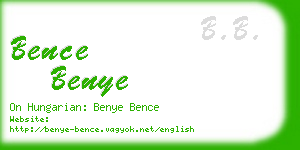 bence benye business card